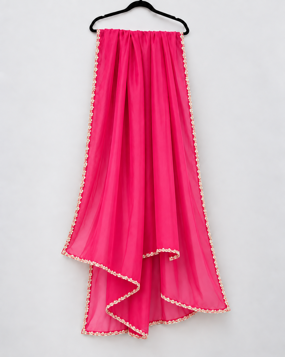 Bright Rani Pink Sheer Festive Dupatta